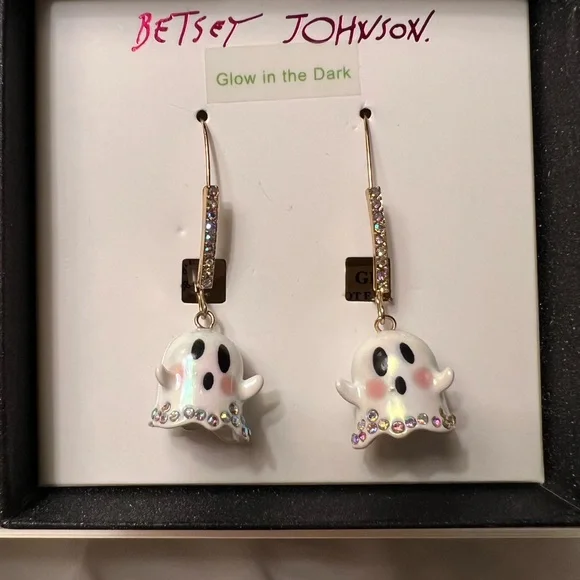Betsey Johnson Ghost Dangle Earrings glow in the Dark - Picture 4 of 4